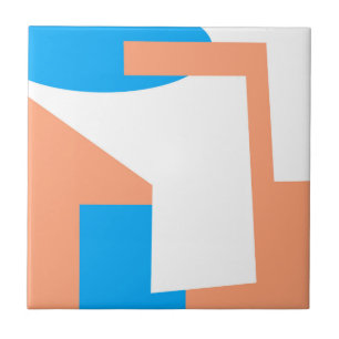 Abstrakt Art Pastel Coral Lavender Blue Fliese