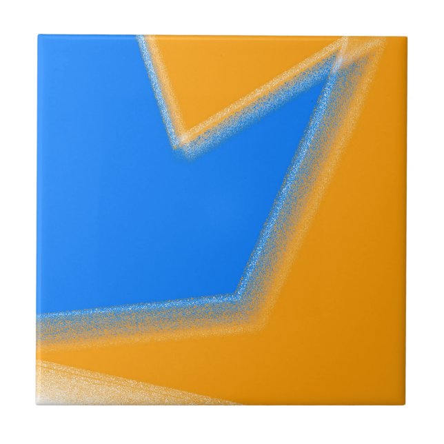 Abstrakt Art Pastel Lavender Blue Orange Fliese (Vorderseite)