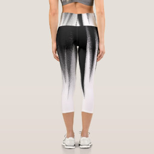 Abstrakt Art Pastel Schwarz-weiß Bold Capri Leggings
