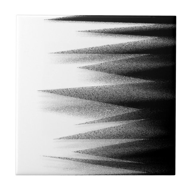 Abstrakt Art Pastel Schwarz-weiß Bold Fliese (Vorderseite)