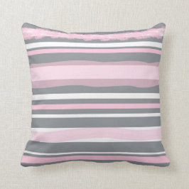 Abstrakt Art Pink Grau Weiße Linien Kissen