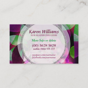 Abstrakt Art Pink Green Colors Business Card Visitenkarte