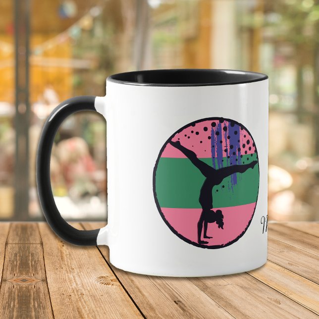 Abstrakt Art Pink Gymnastik Personalisiert Tasse (Von Creator hochgeladen)