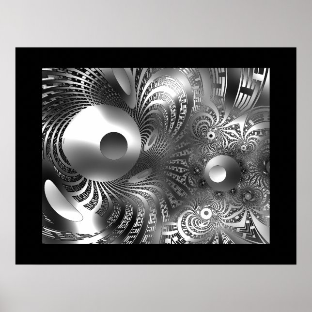 Abstrakt Art Poster Silver Space (Vorne)