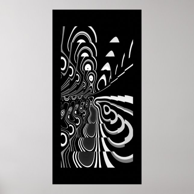 Abstrakt Art Poster Ultra Modern Schwarz-weiß Grau (Vorne)