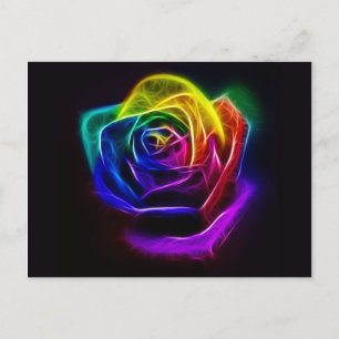 Abstrakt Art Rainbow Rose Postkarte