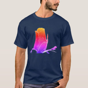 Abstrakt Art Rainbow Rosenknospe Blume Natur T-Shirt