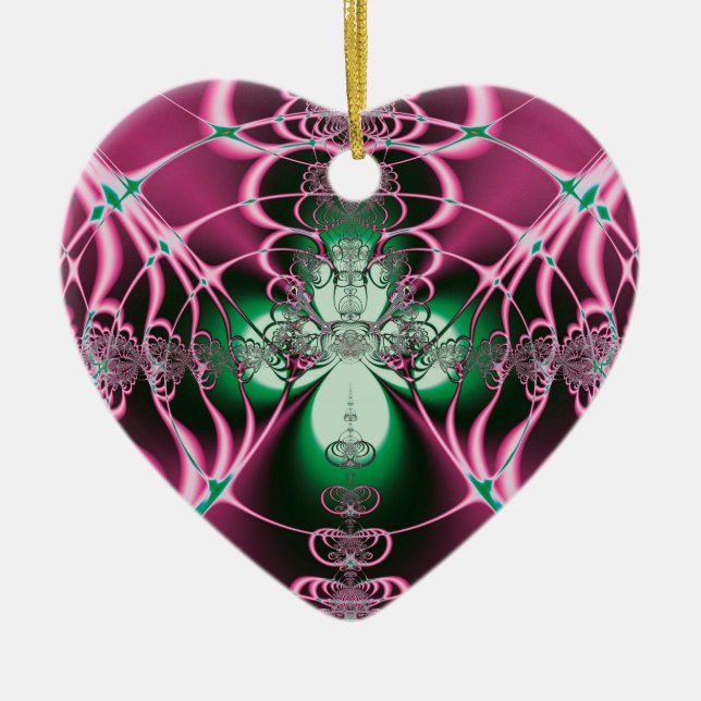 Abstrakt Art Red Blume Keramik Ornament (Vorne)