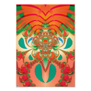 Abstrakt Art Red Owl Fotodruck