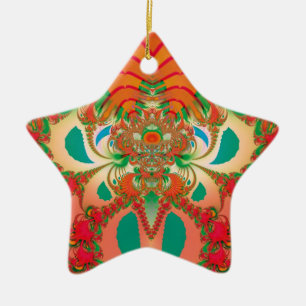 Abstrakt Art Red Owl Keramikornament