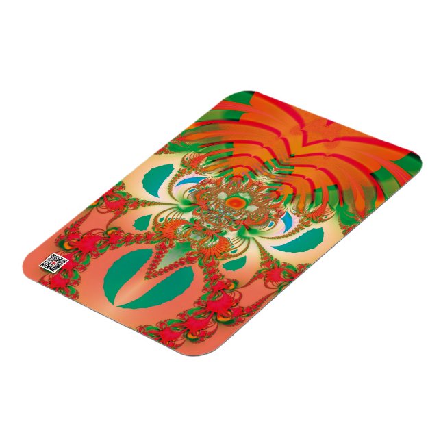 Abstrakt Art Red Owl Magnet (Linke Seite)