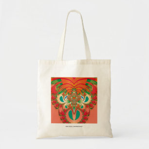 Abstrakt Art Red Owl Tragetasche