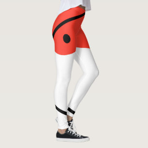 Abstrakt Art Red Schwarz-weiß Minimal Leggings