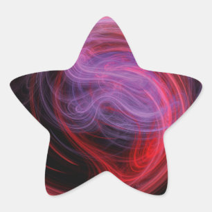 Abstrakt Art Red Wave Stern-Aufkleber