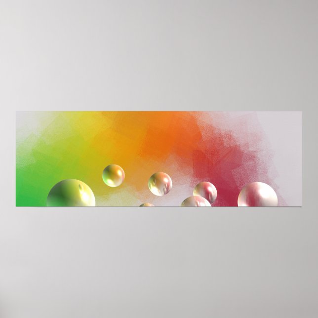 Abstrakt Art Red Yellow Blue Green Pink Lila Poster (Vorne)