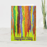 Abstrakt Art Regenbogenstreifen Happy Birthday Far