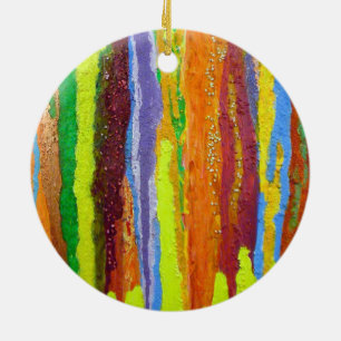 Abstrakt Art Regenbogenstreifen malen Tropfen Keramik Ornament