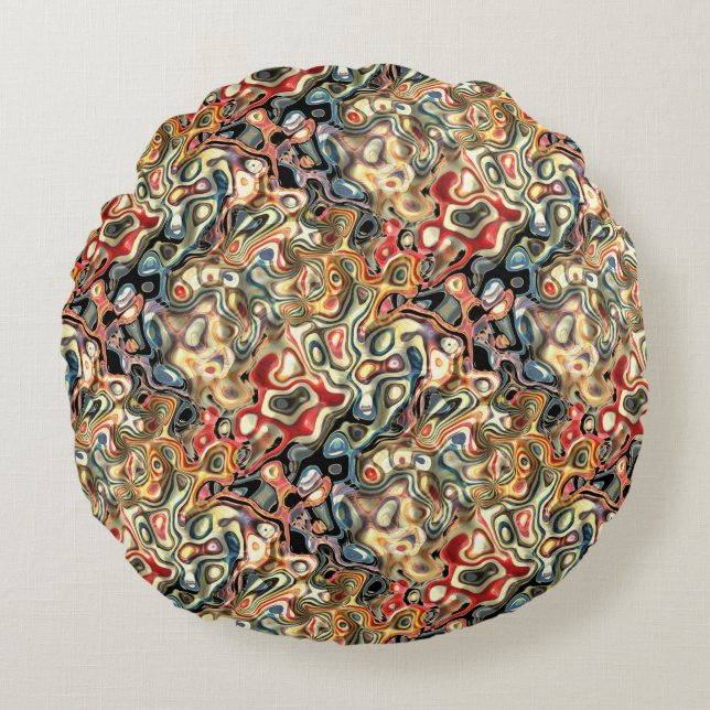 Abstrakt Art Round Pillow Rundes Kissen (Vorderseite)