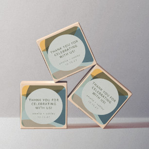 Abstrakt Art Sage Aquamarine Custom Wedding Vielen Quadratischer Aufkleber