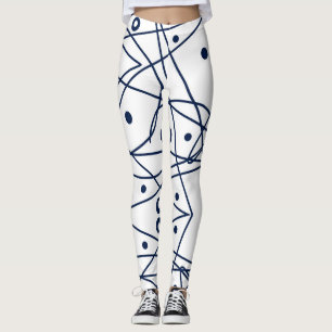 Abstrakt Art Schwarz-weiß Lines Circles Minimalism Leggings