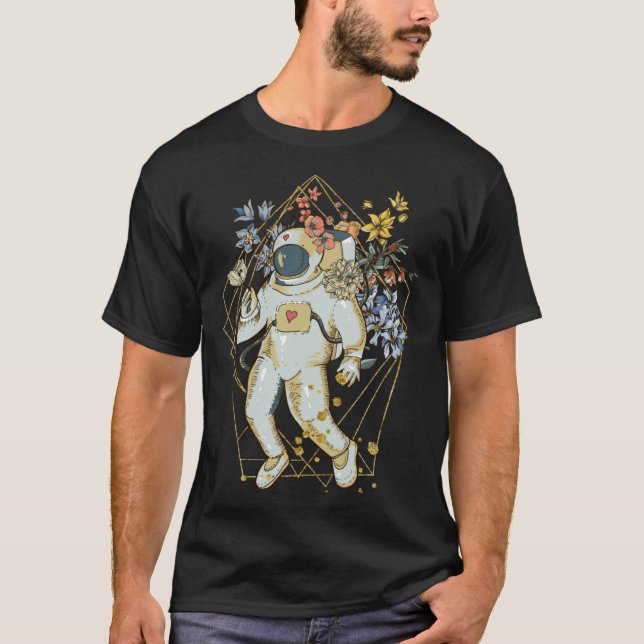 Abstrakt Art Space Astronautendesign T-Shirt (Vorderseite)
