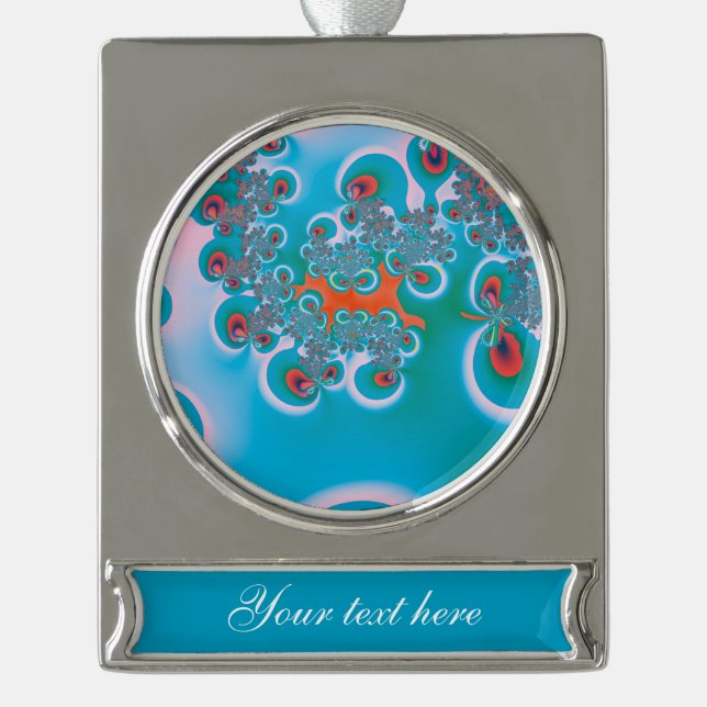 Abstrakt Art Spring Garden Banner-Ornament Silber (Vorderseite)