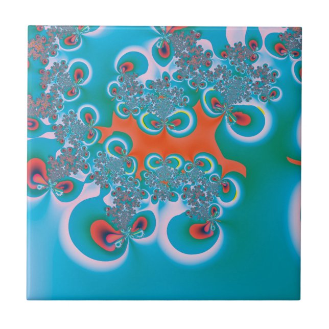 Abstrakt Art Spring Garden Fliese (Vorderseite)
