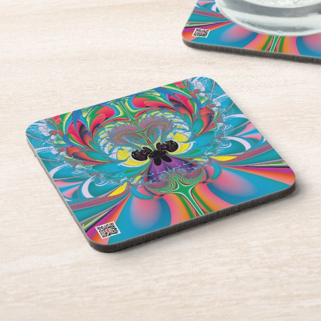 Abstrakt Art Summer Butterfly Untersetzer (Linke Seite)