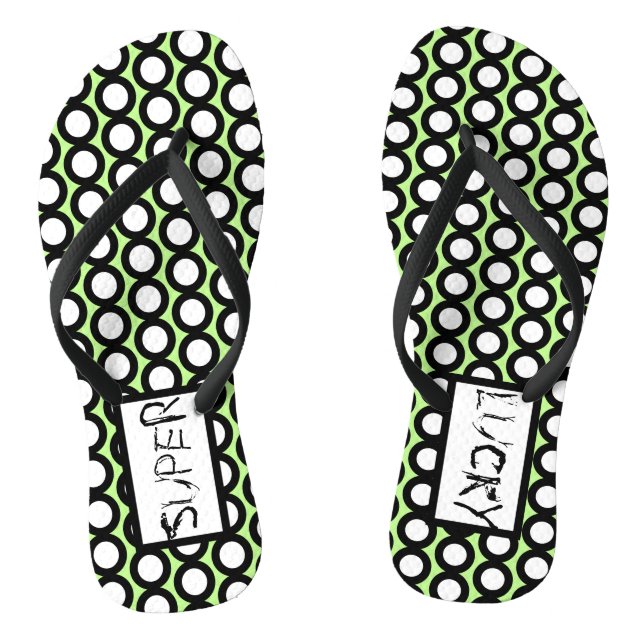 Abstrakt Art Super Lucky Circles Flip Flops (Fußbett)