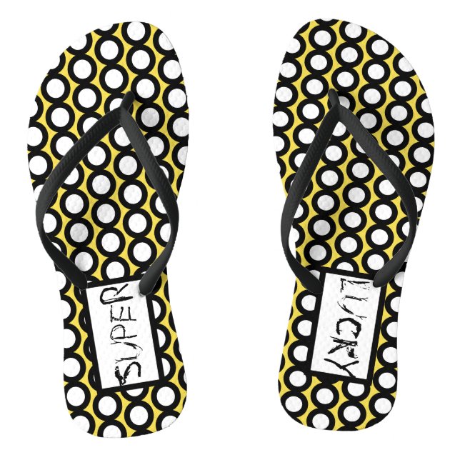 Abstrakt Art Super Lucky Circles Flip Flops (Fußbett)