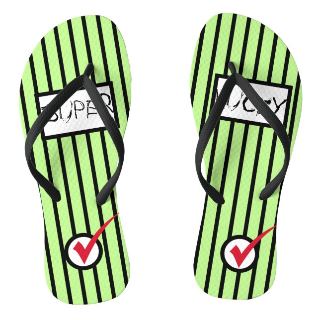 Abstrakt Art Super Lucky Karo Mark Flip Flops (Fußbett)
