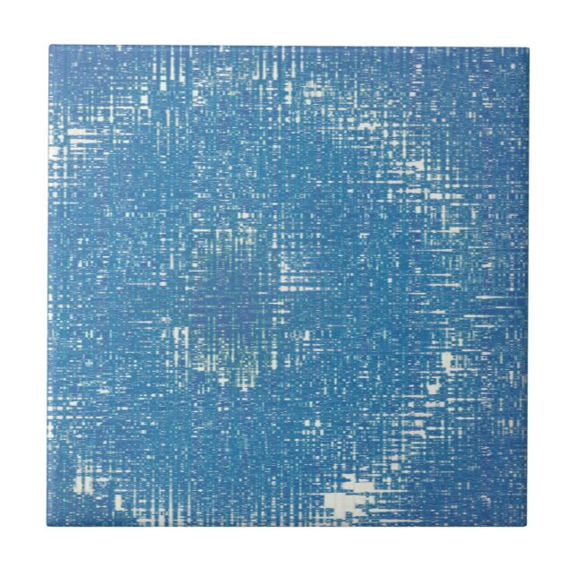 Abstrakt Art Texture White Blue Fliese (Vorderseite)