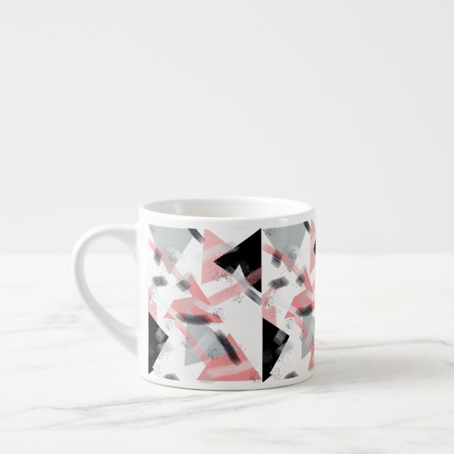 Abstrakt Art Triangle Pyramid Muster Kaffeemaschin Espressotasse (Links)