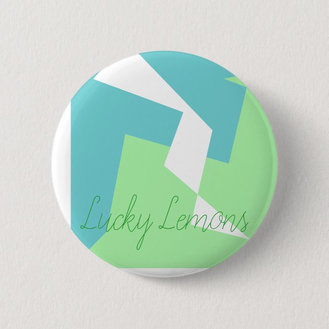 Abstrakt Art Türkis Blue Green Button (Vorderseite)