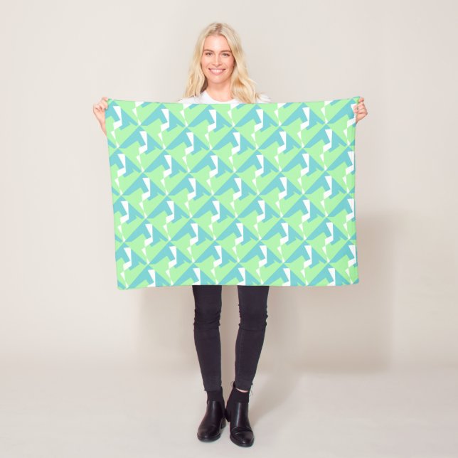 Abstrakt Art Türkis Blue Green Fleecedecke (Beispiel)
