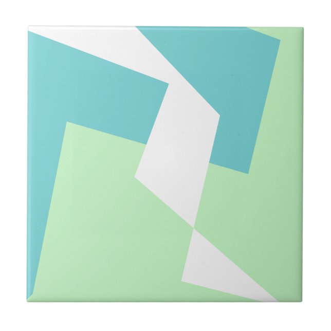 Abstrakt Art Türkis Blue Green Fliese (Vorderseite)