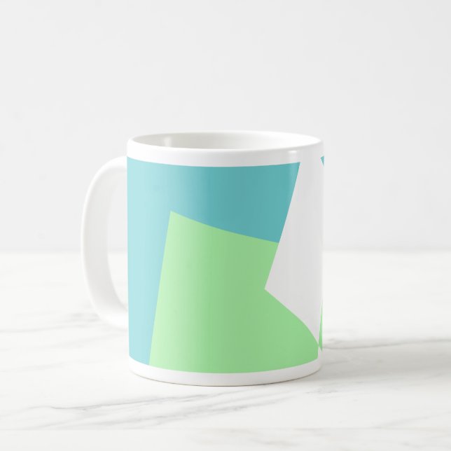 Abstrakt Art Türkis Blue Green Kaffeetasse (Vorderseite Links)