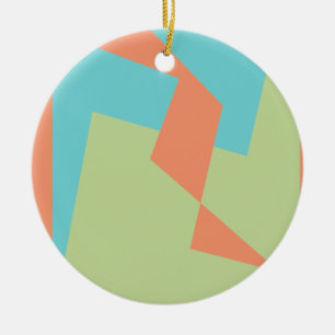 Abstrakt Art Türkis Blue Green Keramik Ornament