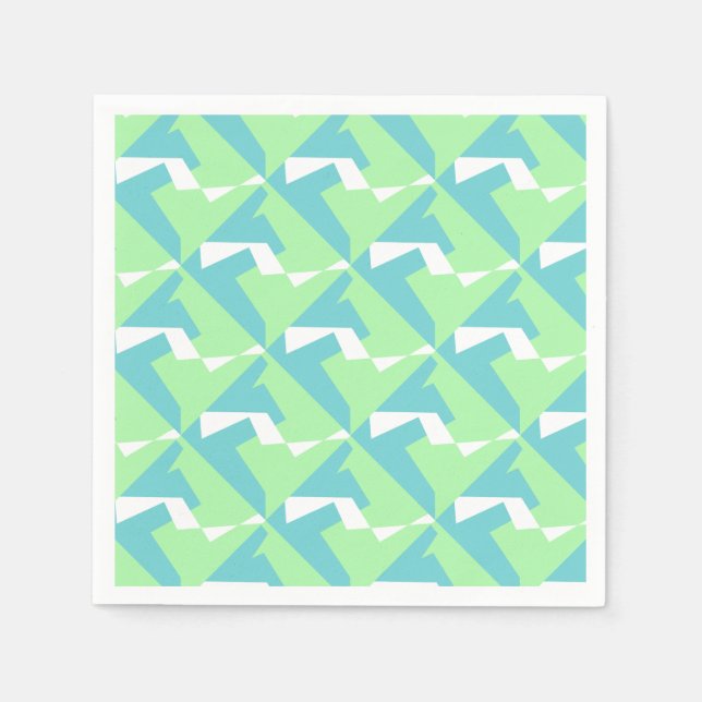 Abstrakt Art Türkis Blue Green Serviette (Vorderseite)