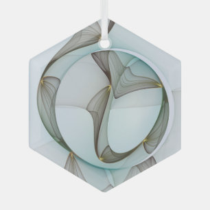 Abstrakt Art Türkis Braun Gold Estival Jazz Ornament Aus Glas