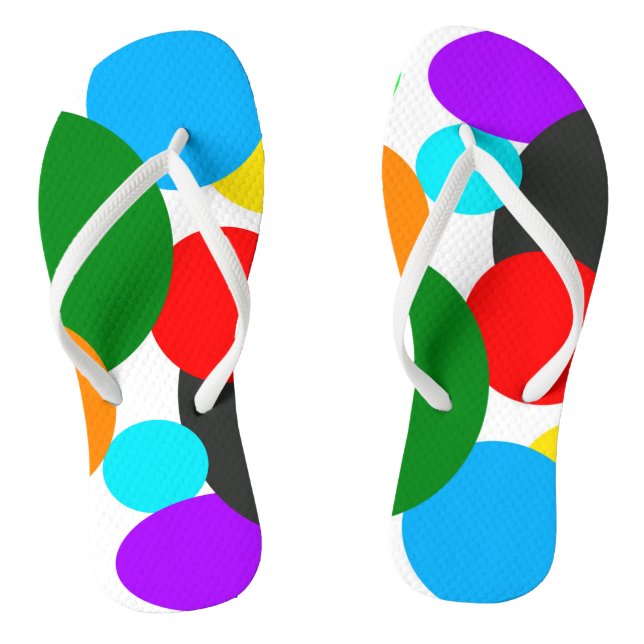 Abstrakt Art Türkis Grün Weiß Flip Flops (Fußbett)