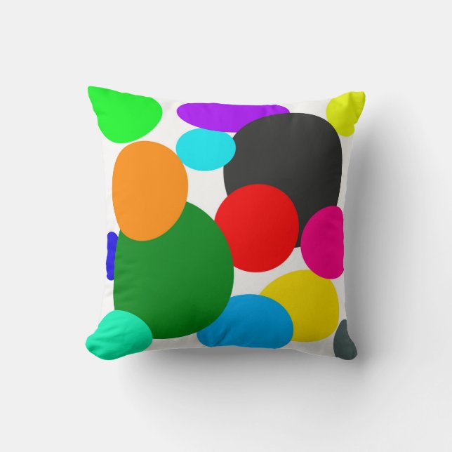 Abstrakt Art Türkis Grün Weiß Kissen (Vorderseite)