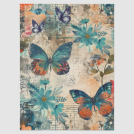 Abstrakt Art Uni Florals & Butterfys Seidenpapier