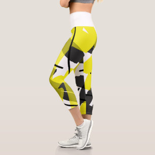 Abstrakt Art Yellow Gran Capri Leggings