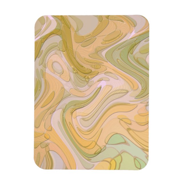 Abstrakt Art Yellow Green Wirbel Magnet (Vertikal)