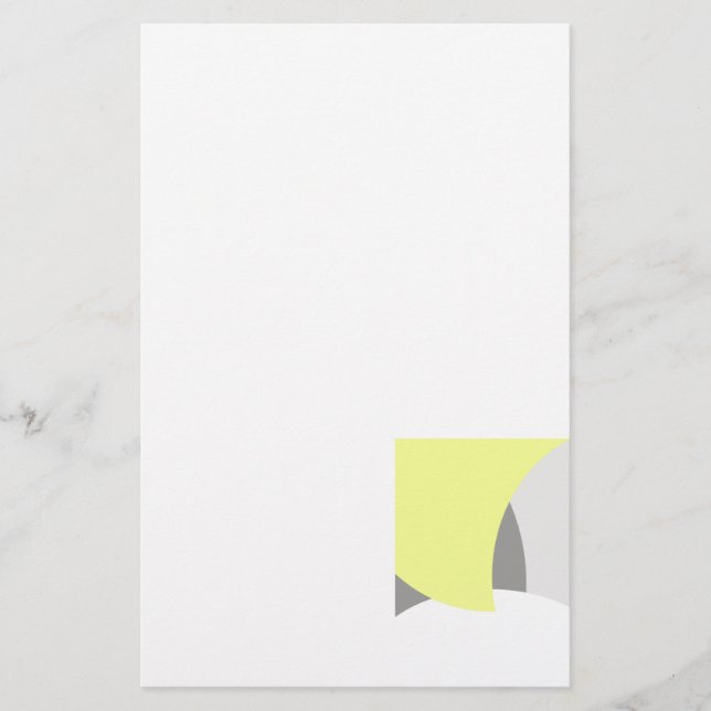 Abstrakt Art Yellow Grey White Briefpapier (Vorderseite)