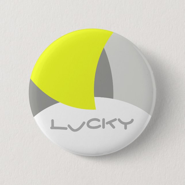 Abstrakt Art Yellow Grey White Button (Vorderseite)