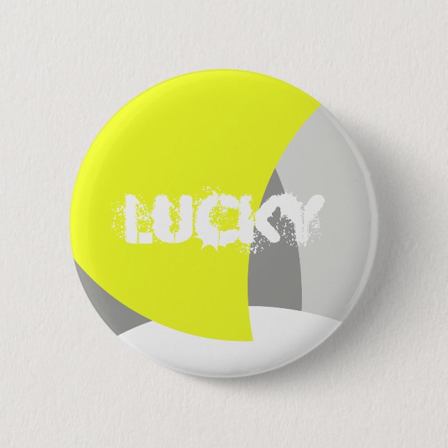 Abstrakt Art Yellow Grey White Button (Vorderseite)