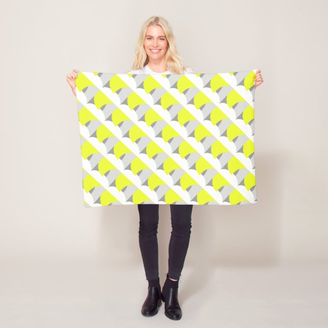 Abstrakt Art Yellow Grey White Fleecedecke (Beispiel)