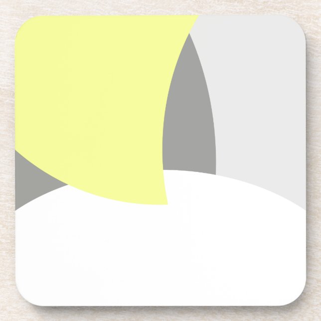 Abstrakt Art Yellow Grey White Getränkeuntersetzer (Vorderseite)